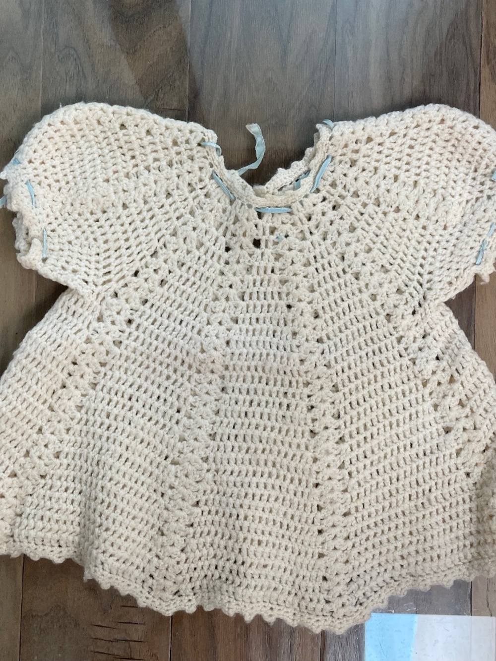 Vintage, Hand-Crocheted/Knit Baby Dress